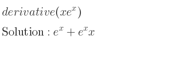 The derivative of(xe^x) is e^x+e^xx